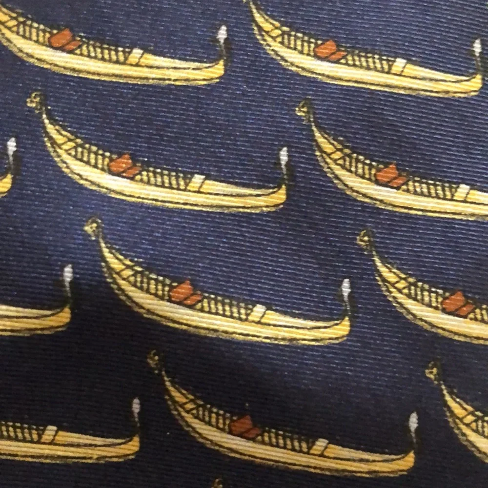 Italian silk Fabris blue gondola necktie